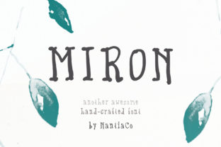 Miron: A Handwritten Font for Handmade Products